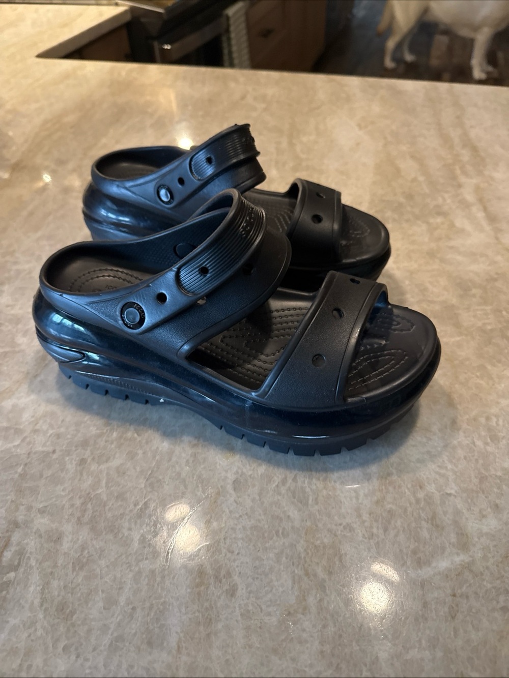 Crocs Mega Crush Platform Sandals Size 9 Black Women